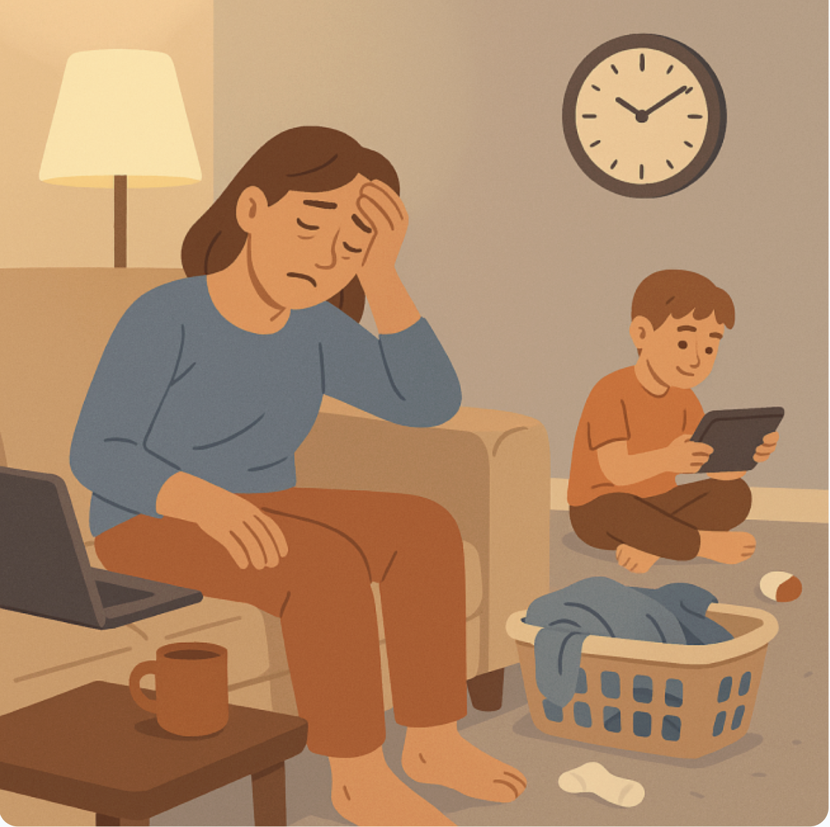 Parent and child sitting together at a table reviewing a checklist